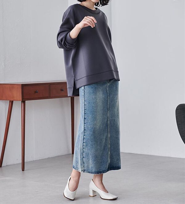 RANAN（ラナン）の「＜ＨＳ＞編立衿ポイントきれいめスウェット（カットソー）」｜詳細画像