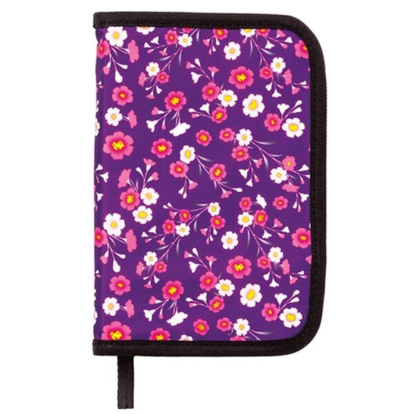 「花柄のお薬手帳ケース（財布・パスケース）」｜紫