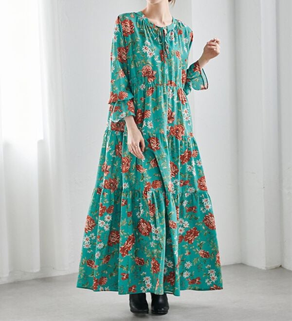 RANAN（ラナン）の「レトロフラワーティアードワンピ（その他ワンピース）」｜詳細画像