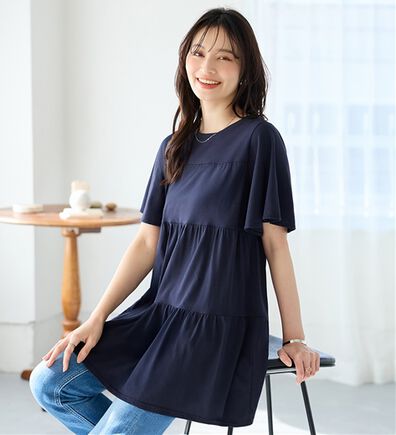 alotta（アロッタ）の「楽に可愛く！ふんわり綿混ティアードチュニック（チュニック）」