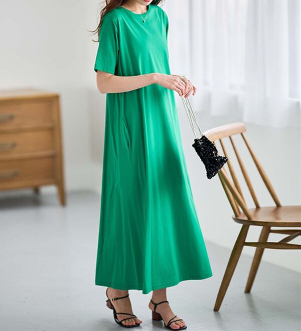 RANAN（ラナン）の「＜ＢＣ＞綿１００％ひんやりポケット付マキシワンピース（その他ワンピース）」｜詳細画像