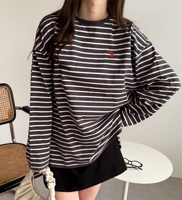 GeeRA（ジーラ）の「【Ｕ．Ｓ．ＰＯＬＯ ＡＳＳＮ】オーバーサイズ刺しゅうロンＴ（カットソー）」｜詳細画像