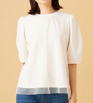 BELLUNA（ベルーナ）の「ランタンスリーブチュール重ねプルオーバー（カットソー）」｜詳細画像