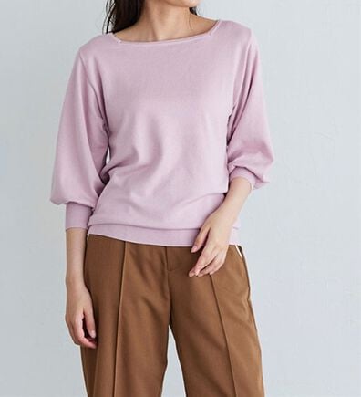 Pierrot（ピエロ）の「【選べるネック】シルクタッチバルーンニット（ニット・セーター）」