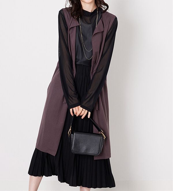 BELLUNA（ベルーナ）の「ドロスト使いポケット付ロングジレ（ジレ）」｜詳細画像