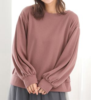 alotta（アロッタ）の「あったか裏ファー袖タックスウェット（カットソー）」｜ピンク