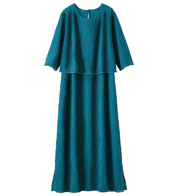 BELLUNA（ベルーナ）の「波柄ジャカード重ね着風ワンピース（その他ワンピース）」｜詳細画像