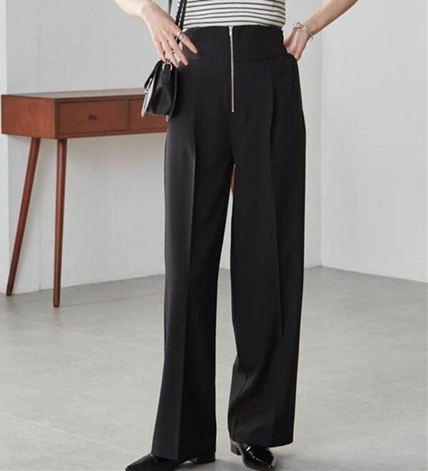 RANAN（ラナン）の「ハイウエストジップワイドパンツ（ワイドパンツ・ガウチョ）」｜詳細画像