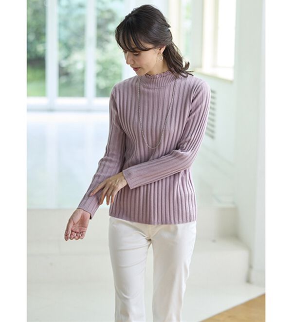 BELLUNA（ベルーナ）の「ウール入りウォッシャブルセーター（ニット・セーター）」｜詳細画像