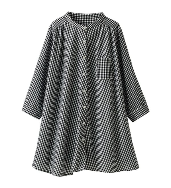 BELLUNA（ベルーナ）の「フランス綾ドレープ使いシャツチュニック（チュニック）」｜詳細画像