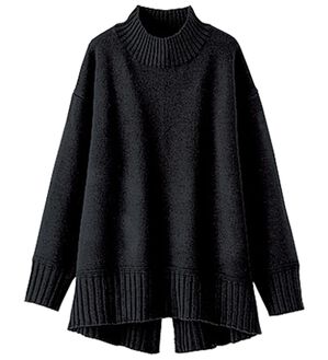 BELLUNA（ベルーナ）の「洗える！バックスリットデザインニット（ニット・セーター）」｜黒