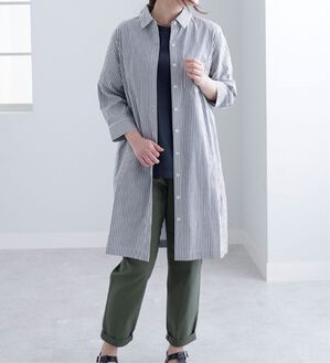 BELLUNA（ベルーナ）の「＜ｓｏｒａｆｕｋｕ＞柔らか綿100％シャツワンピース（シャツワンピース）」｜ストライプ