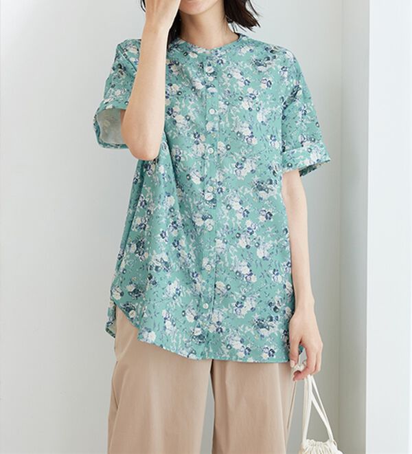 BELLUNA（ベルーナ）の「〈日比谷花壇〉バンドカラーチュニック（チュニック）」｜詳細画像