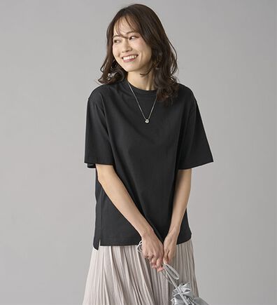 BELLUNA（ベルーナ）の「【選べる袖丈】＜エアリーアイスコットン＞オーバーサイズＴシャツ（カットソー）」