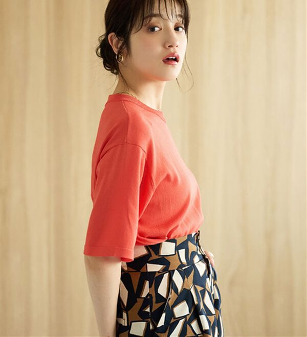 BELLUNA（ベルーナ）の「肌に張り付かない！シャリ冷や高見えニットＴ（ニット・セーター）」｜詳細画像