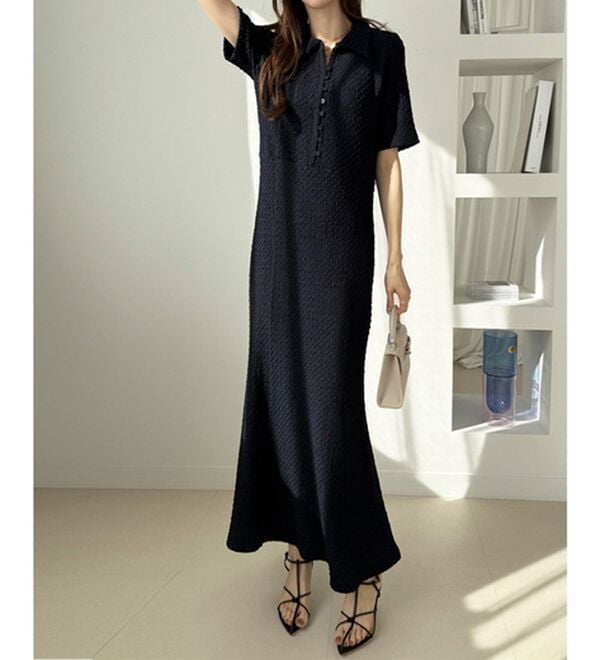 GeeRA（ジーラ）の「全骨格細見え！表面感素材マーメイドワンピース（その他ワンピース）」｜詳細画像