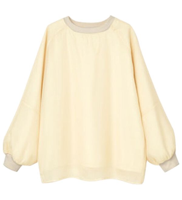 RANAN（ラナン）の「裏起毛シアー素材レイヤードスウェット（カットソー）」｜詳細画像