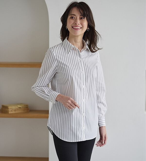 BELLUNA（ベルーナ）の「【選べる袖丈】洗える！ストレッチイージーケアシャツ（シャツ）」｜詳細画像
