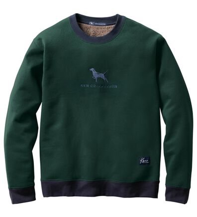 「＜ケン・コレクション＞刺しゅうデザインが魅力の裏ボアトレーナー（メンズトレーナー）」