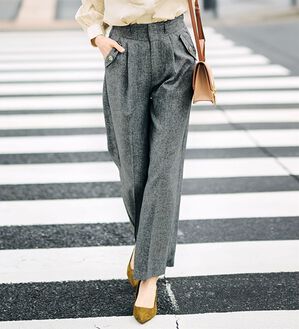 RANAN（ラナン）の「ボタンデザインハイウエストワイドパンツ（フルレングスパンツ）」｜詳細画像