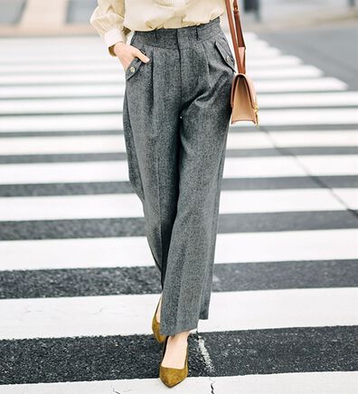 RANAN（ラナン）の「ボタンデザインハイウエストワイドパンツ（フルレングスパンツ）」