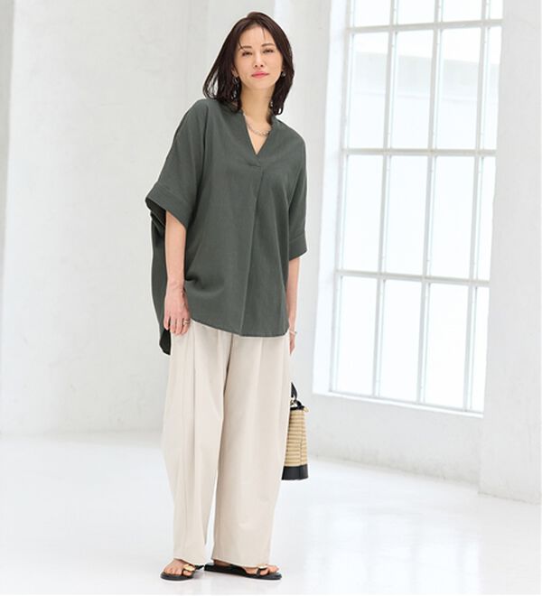 BELLUNA（ベルーナ）の「綿１００％楊柳素材ドルマンチュニック（チュニック）」｜詳細画像