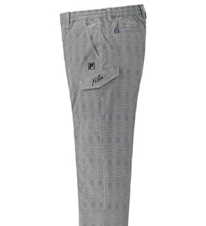 「＜フィラ＞裏フリースすっきりカーゴパンツ（メンズフルレングスパンツ）」｜グレンチェック