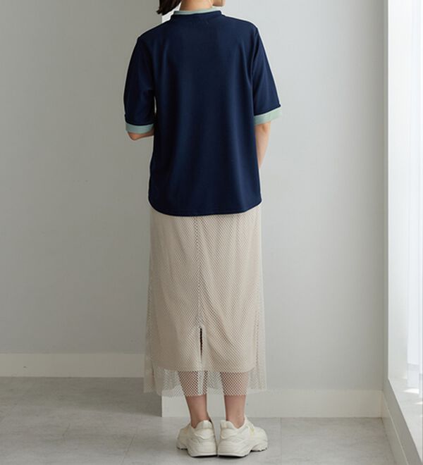 BELLUNA（ベルーナ）の「配色デザインハイネックプルオーバー（カットソー）」｜詳細画像