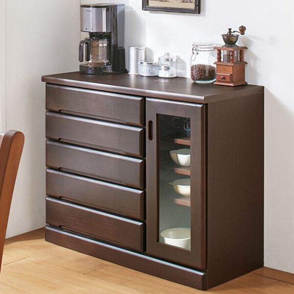 「日本製多サイズリビングボード（チェスト・タンス）」｜ブラウン