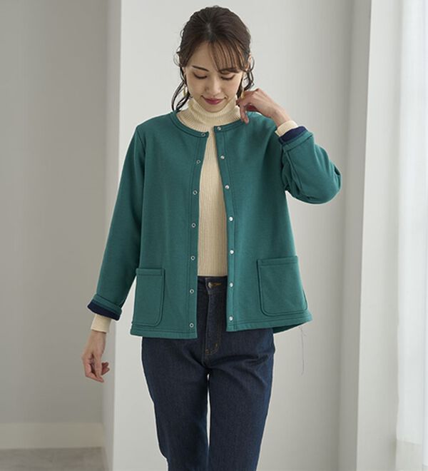 BELLUNA（ベルーナ）の「＜＆ｃｏｃｏｃｈｉ＞ハピネスコットン100％&times;吸湿発熱リブタートルニット（ニット・セーター）」｜詳細画像