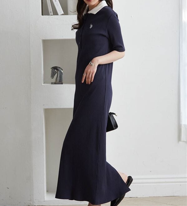 RANAN（ラナン）の「＜U.S.POLO ASSN.＞ ポロ衿リブワンピース（その他ワンピース）」｜詳細画像