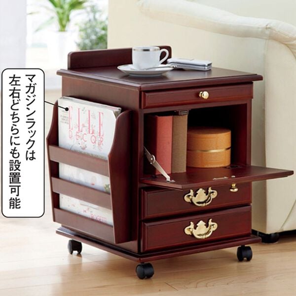 「天然木リビングワゴン（収納ケース・収納ボックス）」｜詳細画像