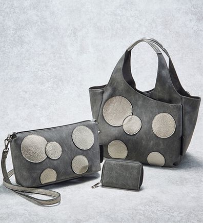 ルフラン（ルフラン）の「【３点セット】＜アンチフォルムデザイン＞ドットモチーフバッグ（トートバッグ）」