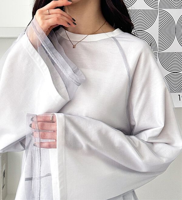 GeeRA（ジーラ）の「チュールレイヤードロンＴ（Tシャツ）」｜詳細画像