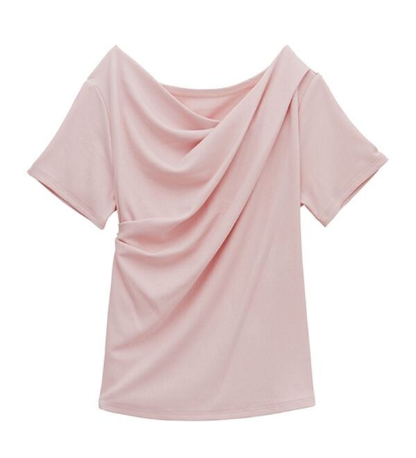 RANAN（ラナン）の「【ひんやり/UV対策】上品ドレープリブTシャツ（カットソー）」｜詳細画像