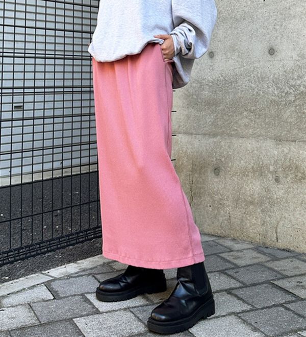 GeeRA（ジーラ）の「【着回し力◎】楽ちんすっきり見え！リブロングスカート（ロングスカート）」｜詳細画像