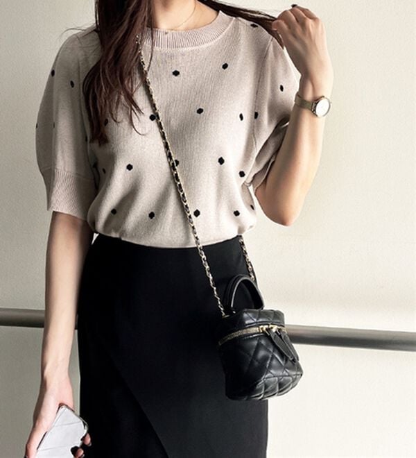 GeeRA（ジーラ）の「ドット柄ジャガードトップス（ニット・セーター）」｜詳細画像