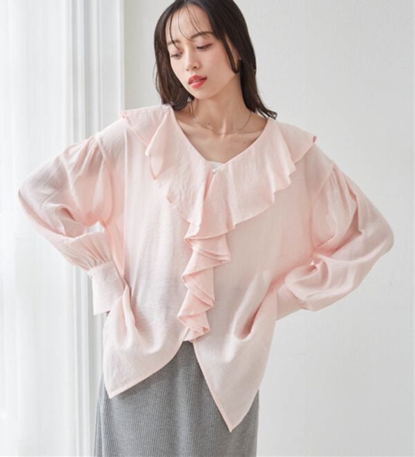 RANAN（ラナン）の「ラッフルフリルオーバーブラウス（ブラウス）」｜詳細画像