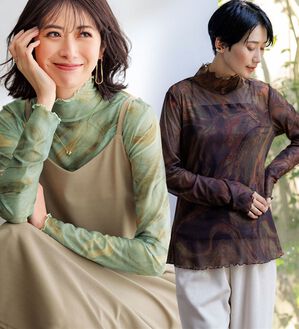 BELLUNA（ベルーナ）の「シアー素材ハイネックインナープルオーバー（カットソー）」｜詳細画像