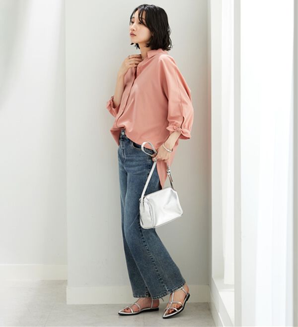 BELLUNA（ベルーナ）の「【吸水速乾】イージーケア！袖リボンシャツチュニック（チュニック）」｜詳細画像