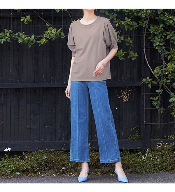 RANAN（ラナン）の「ひんやり！ボリューム袖きれい見えカットソー（カットソー）」｜詳細画像