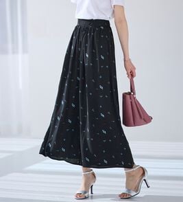 alotta（アロッタ）の「【選べる２丈】ひんやり！さらさら上品サテンワイドパンツ（ワイドパンツ・ガウチョ）」