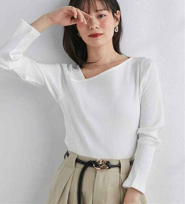 RANAN（ラナン）の「アシメネックトップス（カットソー）」｜詳細画像
