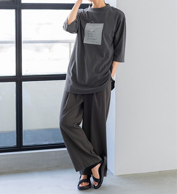 BELLUNA（ベルーナ）の「サラリ快適！ボタン使いビンテージ調ワイドパンツ（ワイドパンツ・ガウチョ）」｜詳細画像