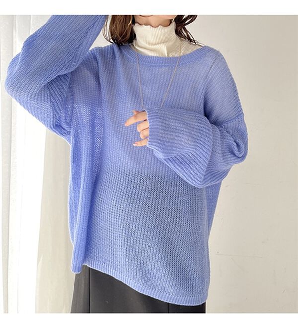 GeeRA（ジーラ）の「モヘアライクシアーオーバーニット（ニット・セーター）」｜詳細画像