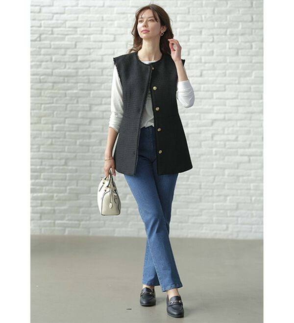 BELLUNA（ベルーナ）の「ツイードベストセットアップ（パンツスーツ）」｜詳細画像