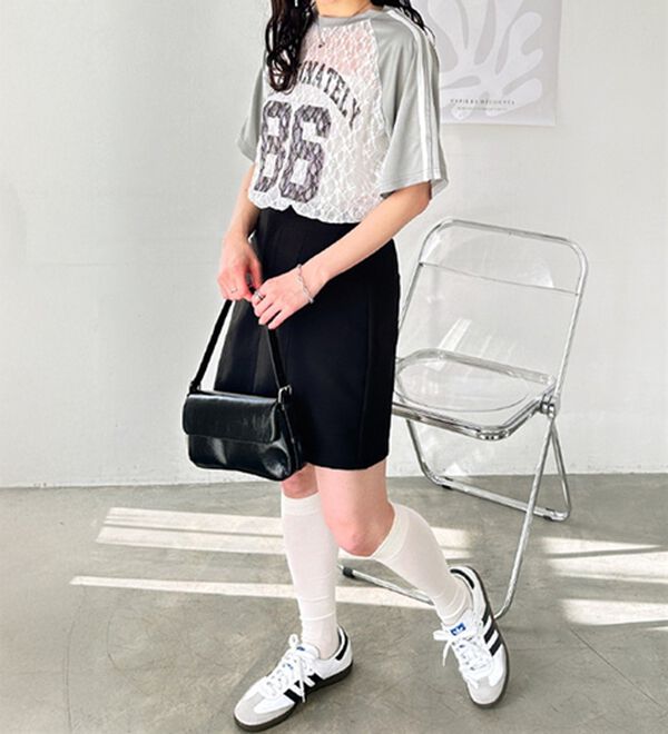 GeeRA（ジーラ）の「レース切替ナンバーロゴＴシャツ（カットソー）」｜詳細画像