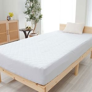 iellio（イエリオ）の「綿１００％敷パッド一体型BOXシーツ＜着脱簡単・ズレにくい・家事ラク・一体型ボックスシーツ・オールシーズン＞（ボックスシーツ・ベッドシーツ）」｜グレー