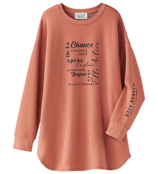 BELLUNA（ベルーナ）の「＜ＥＬＬＥ　Ａｃｔｉｖｅ＞ふんわり素材ロゴチュニック（チュニック）」｜詳細画像