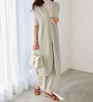 RANAN（ラナン）の「夏でも涼しい！綿１００％ニットセットアップ（セットアップ）」｜詳細画像